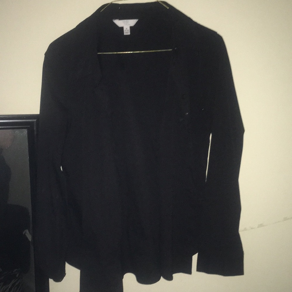 black button down top